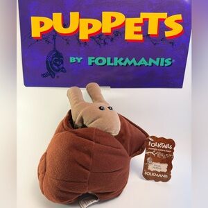 Folkmanis Snail Hand Support 13” Full Body Moveable Mouth Stage Puppet NWT